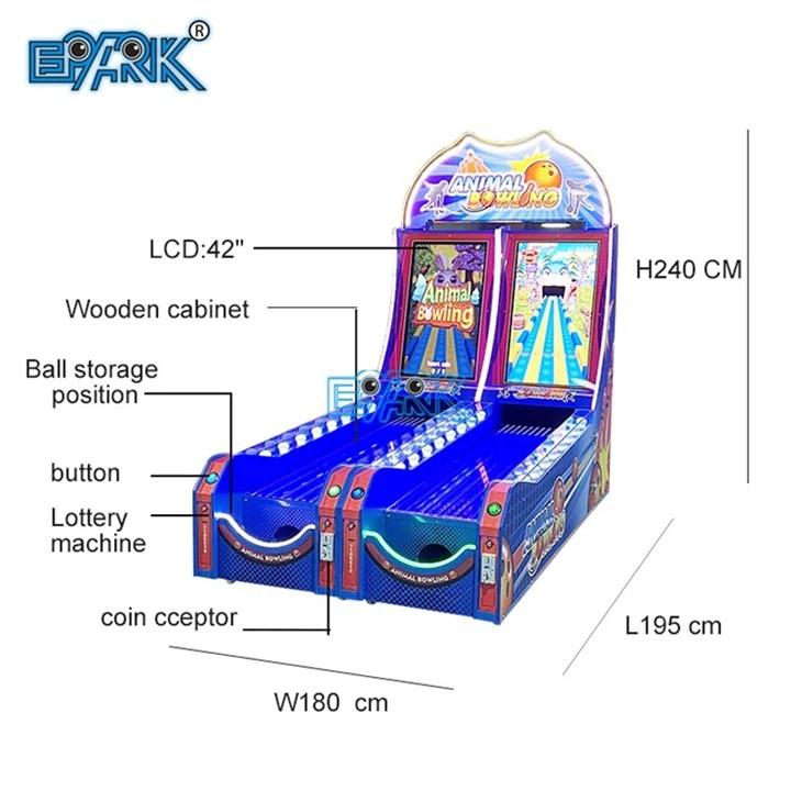 Double Player Animal Bowling Arcade Game